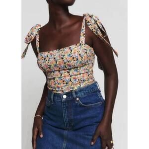 Reformation | Ellora Floral Tie Strap Tank Trix Print | Sz 8